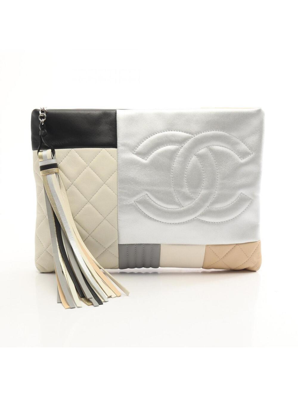 Chanel Coco Mark Patchwork Clutch Bag #280353C14B